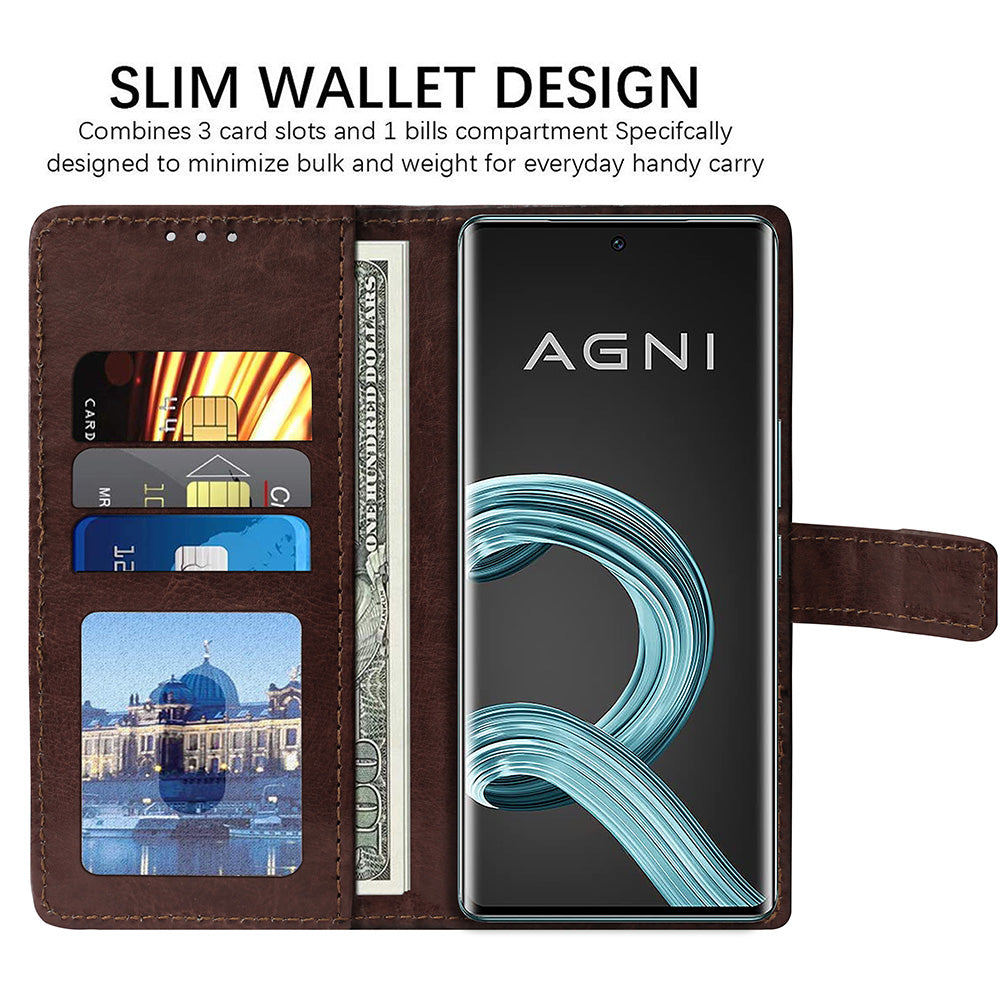 Premium Wallet Flip Cover for Lava Agni 2 5G