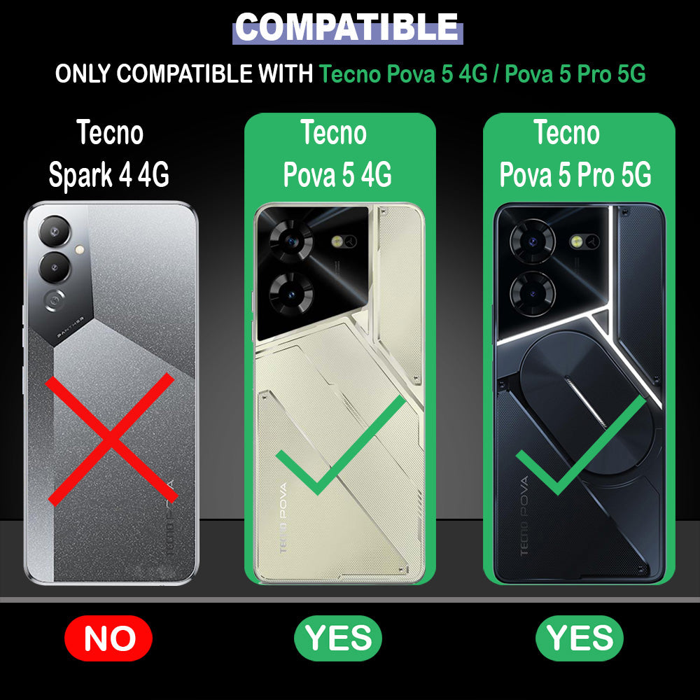 Premium Wallet Flip Cover for Tecno Pova 5 4G / Pova 5 Pro 5G
