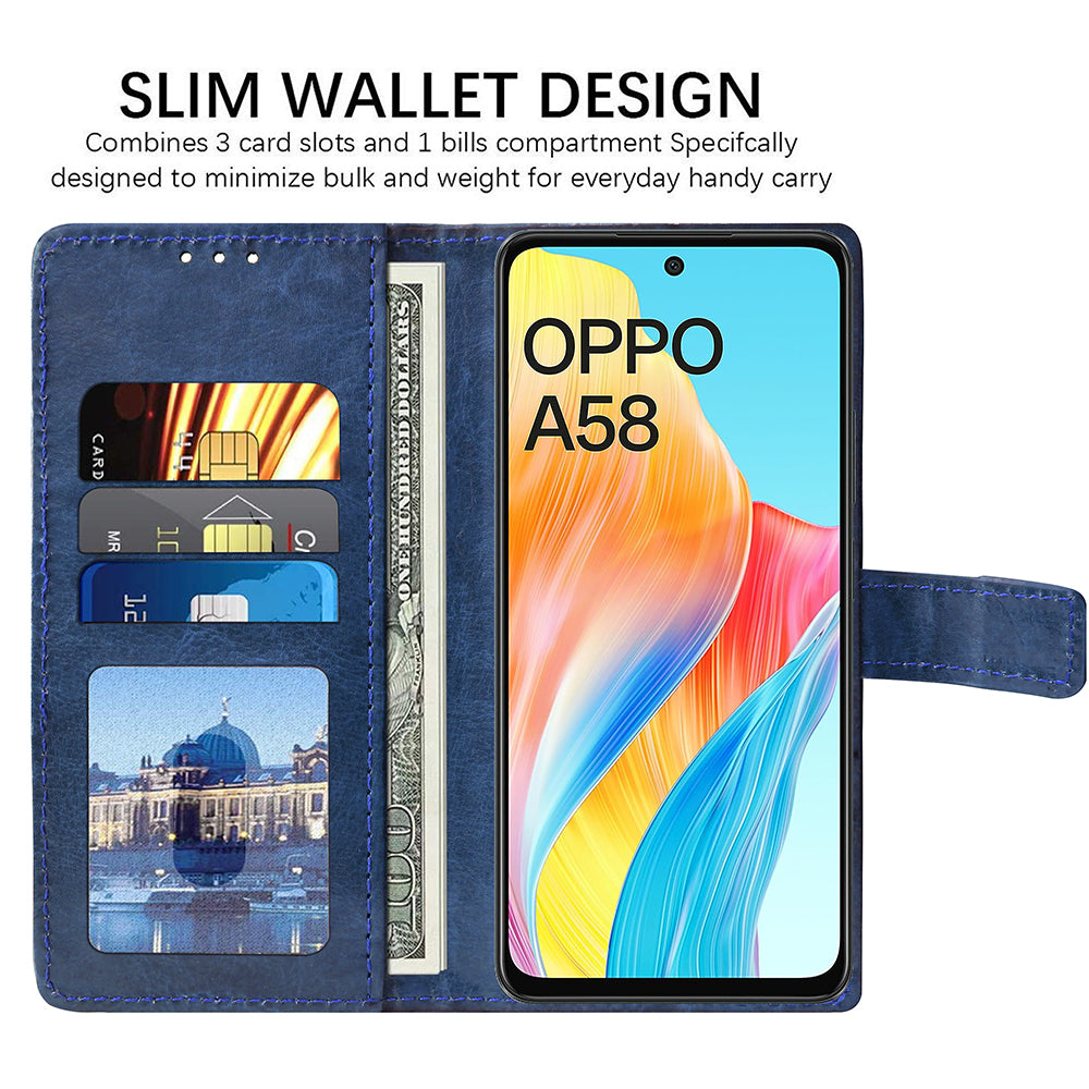 Premium Wallet Flip Cover for Oppo A58 4G