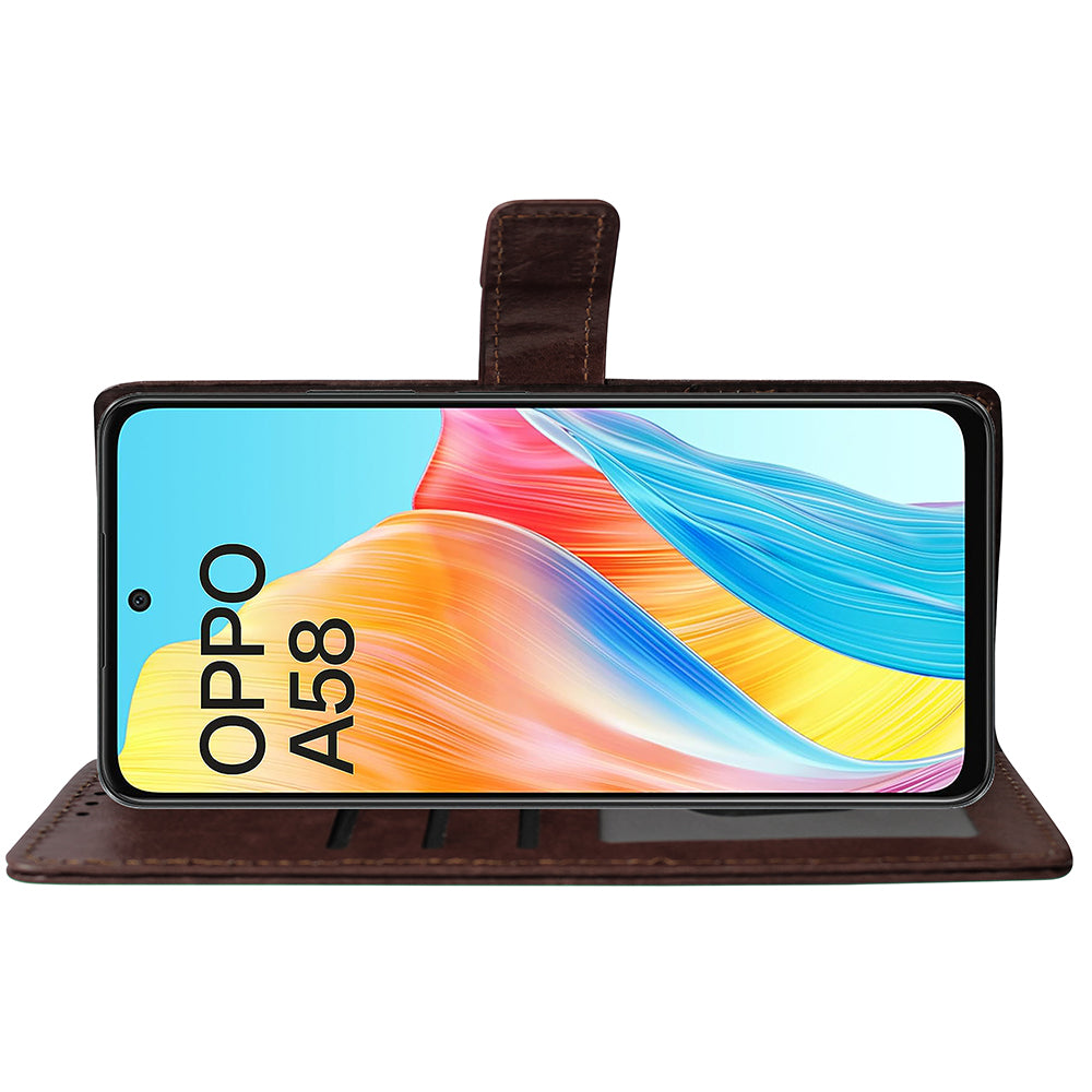 Premium Wallet Flip Cover for Oppo A58 4G