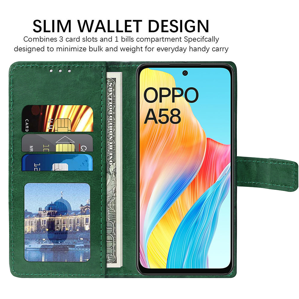 Premium Wallet Flip Cover for Oppo A58 4G