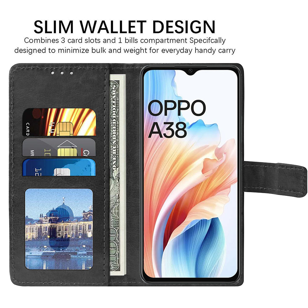 Premium Wallet Flip Cover for Oppo A38 4G