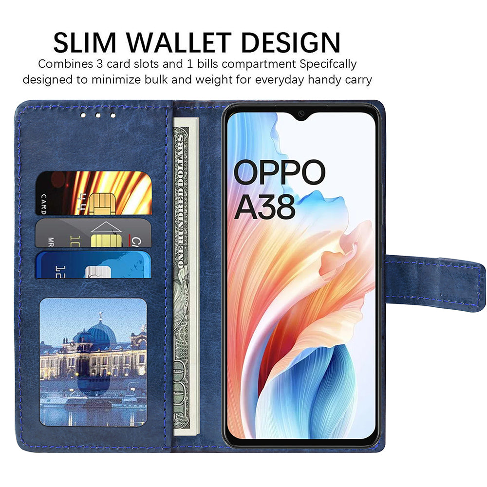 Premium Wallet Flip Cover for Oppo A38 4G