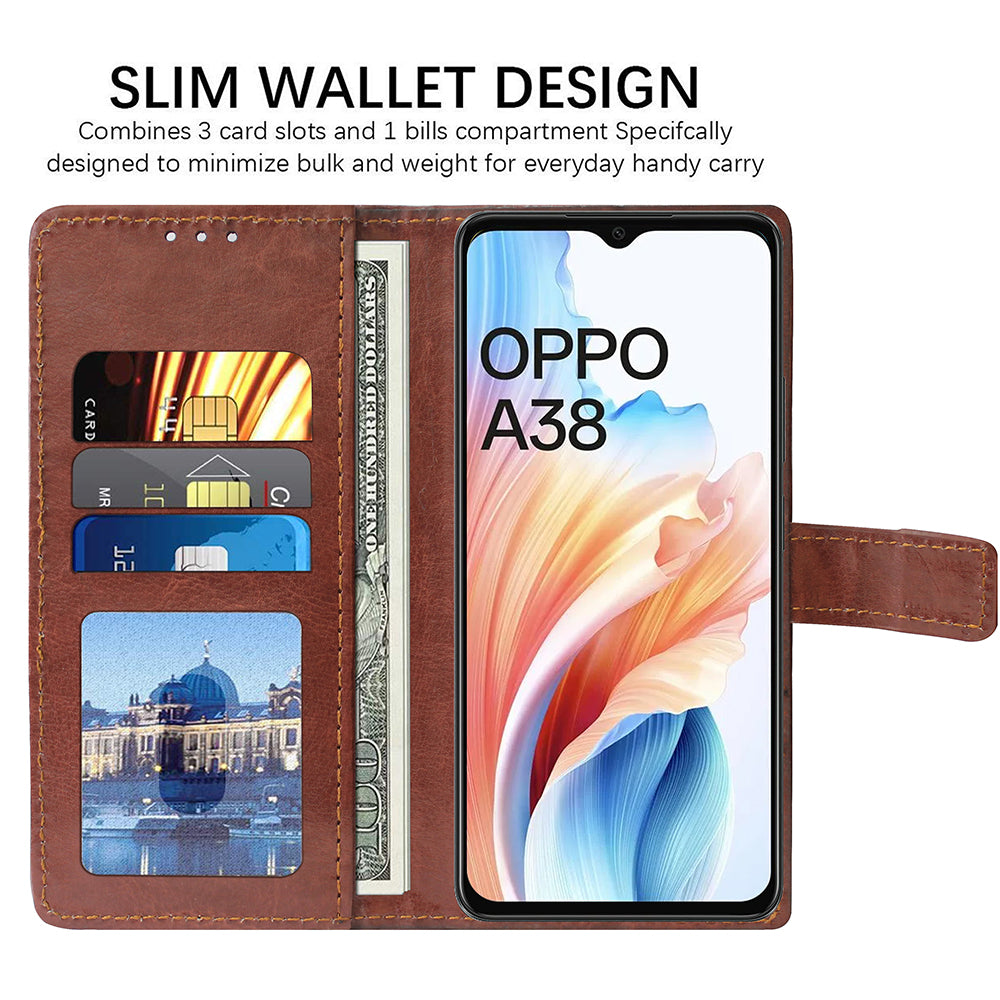 Premium Wallet Flip Cover for Oppo A38 4G