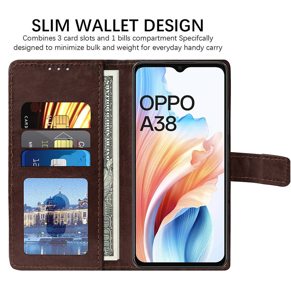 Premium Wallet Flip Cover for Oppo A38 4G