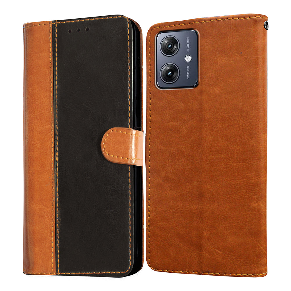 JIAFEI Cover per Motorola Moto G54 5G, Premium TPU + PU
