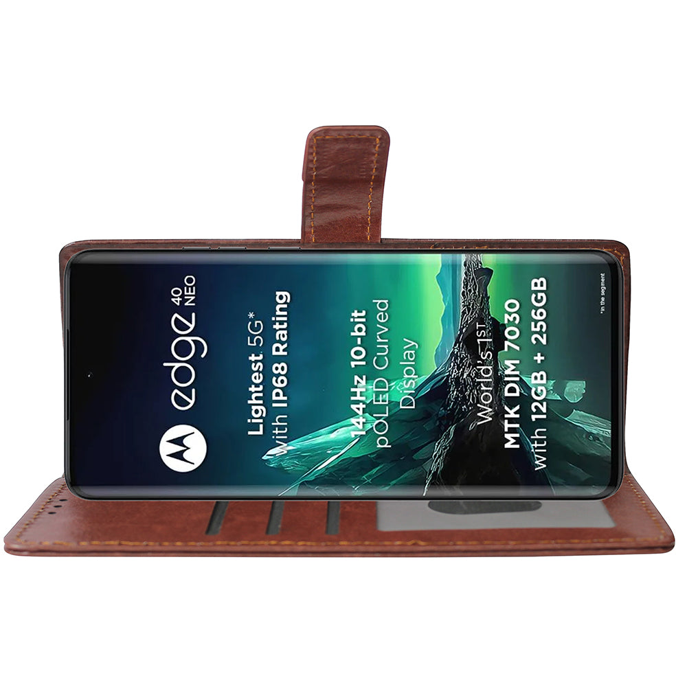 Premium Wallet Flip Cover for Motorola Moto Edge 40 Neo 5G