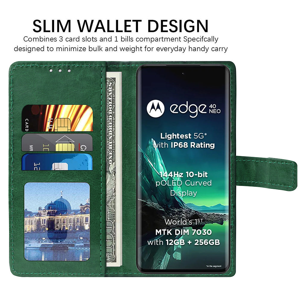 Premium Wallet Flip Cover for Motorola Moto Edge 40 Neo 5G