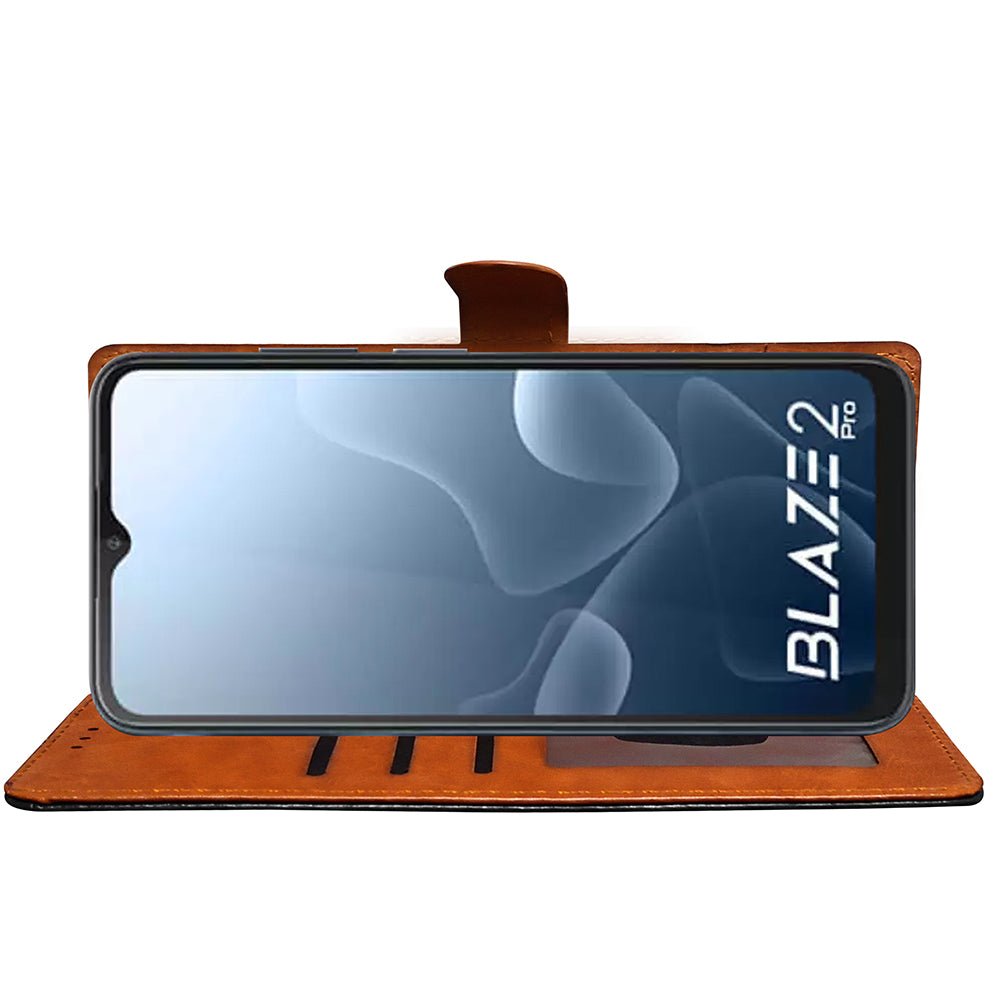 Premium Wallet Flip Cover for Lava Blaze 2 Pro 4G