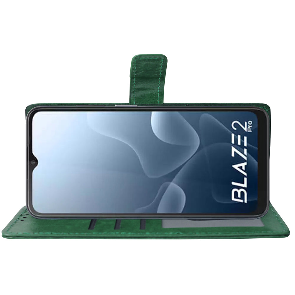 Premium Wallet Flip Cover for Lava Blaze 2 Pro 4G