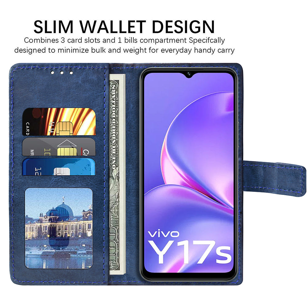 Premium Wallet Flip Cover for Vivo Y17s 4G