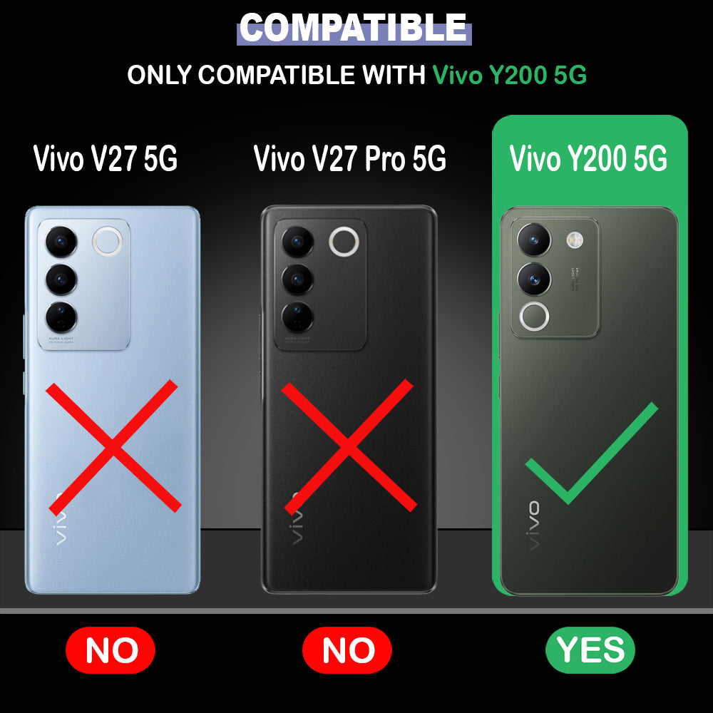 Premium Wallet Flip Cover for Vivo Y200 5G