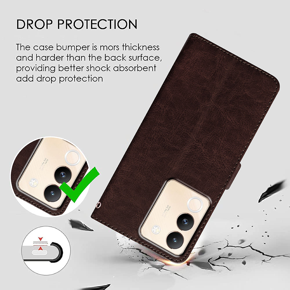 Premium Wallet Flip Cover for Vivo Y200 5G