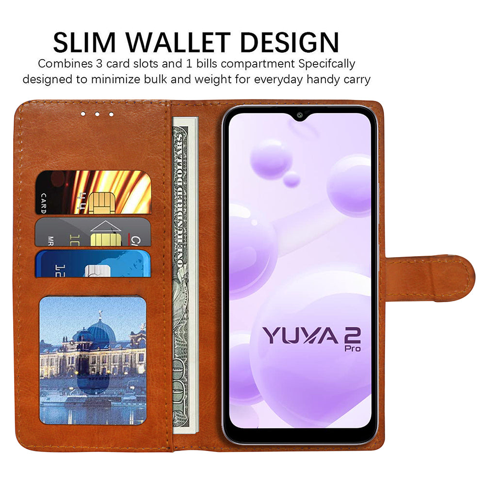 Premium Wallet Flip Cover for Lava Yuva 2 Pro 4G