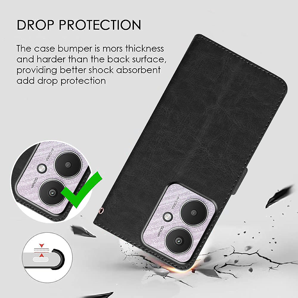 Premium Wallet Flip Cover for Mi Redmi 13C 5G