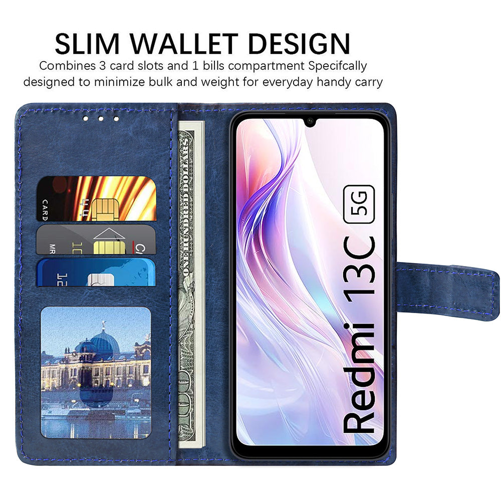 Premium Wallet Flip Cover for Mi Redmi 13C 5G