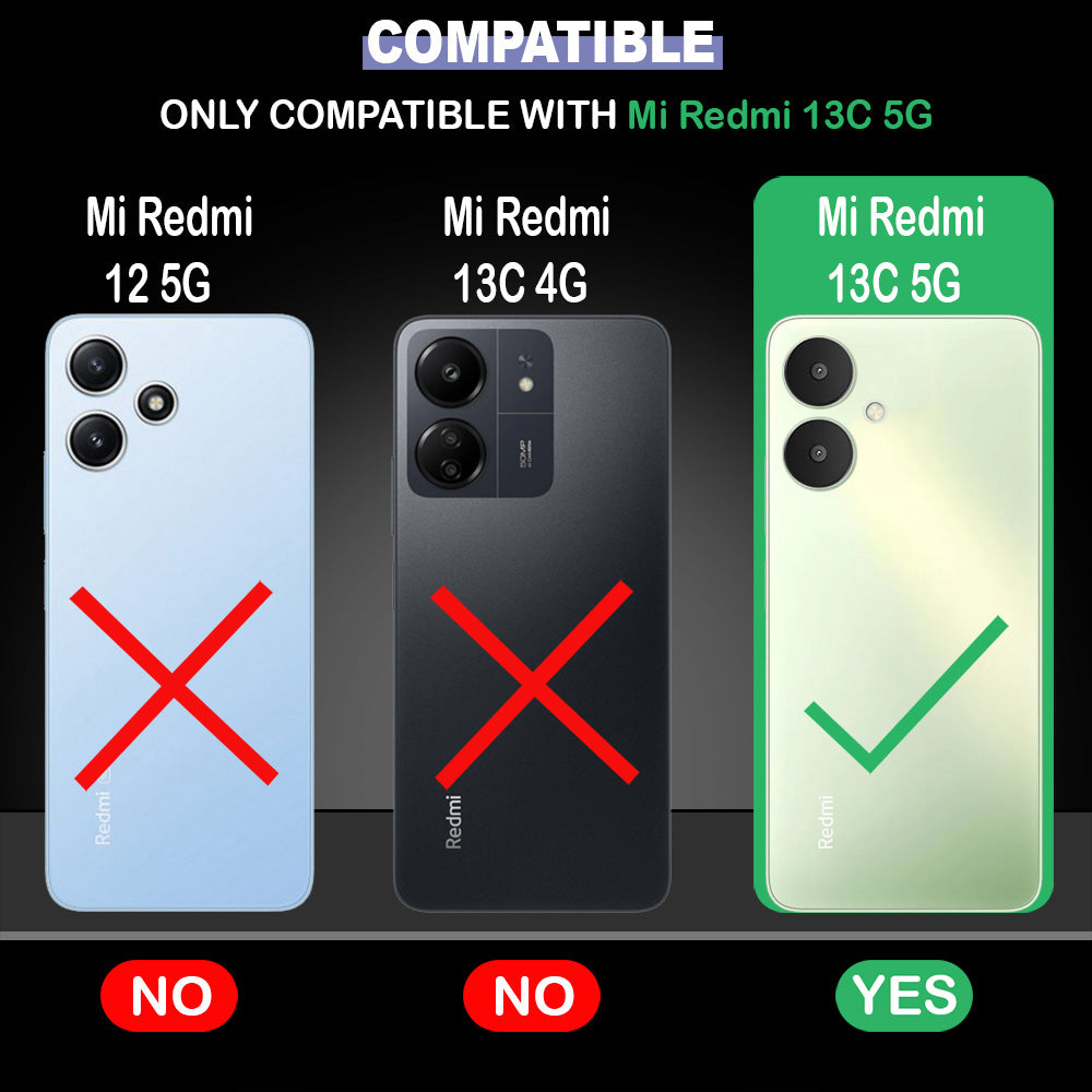 Premium Wallet Flip Cover for Mi Redmi 13C 5G