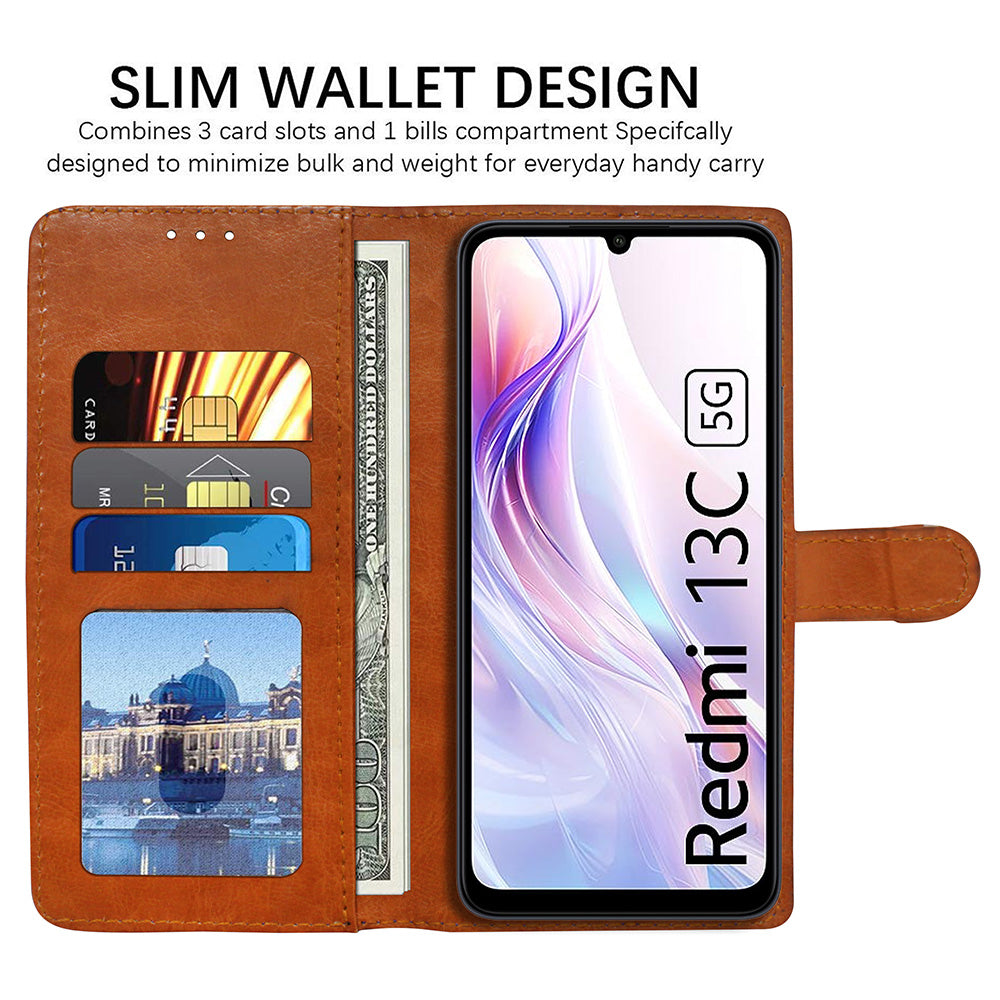 Premium Wallet Flip Cover for Mi Redmi 13C 5G