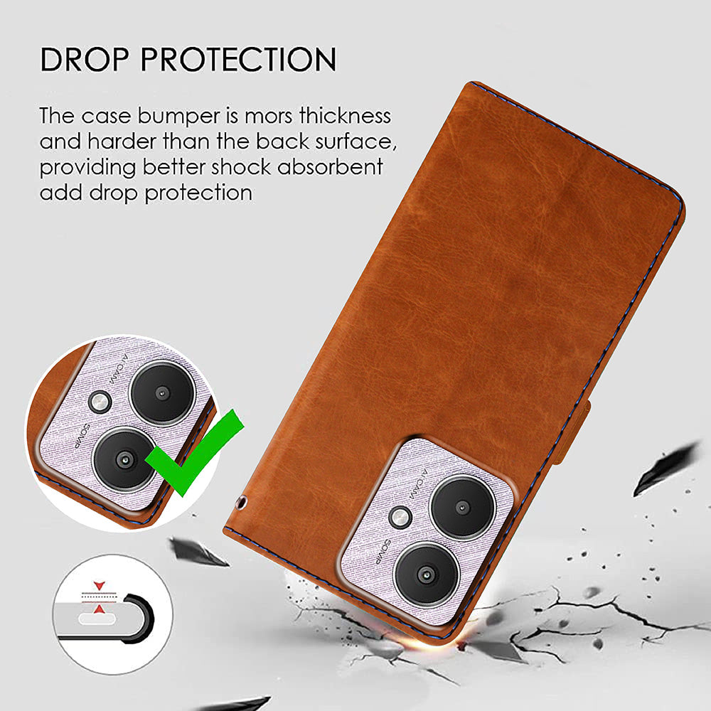 Premium Wallet Flip Cover for Mi Redmi 13C 5G