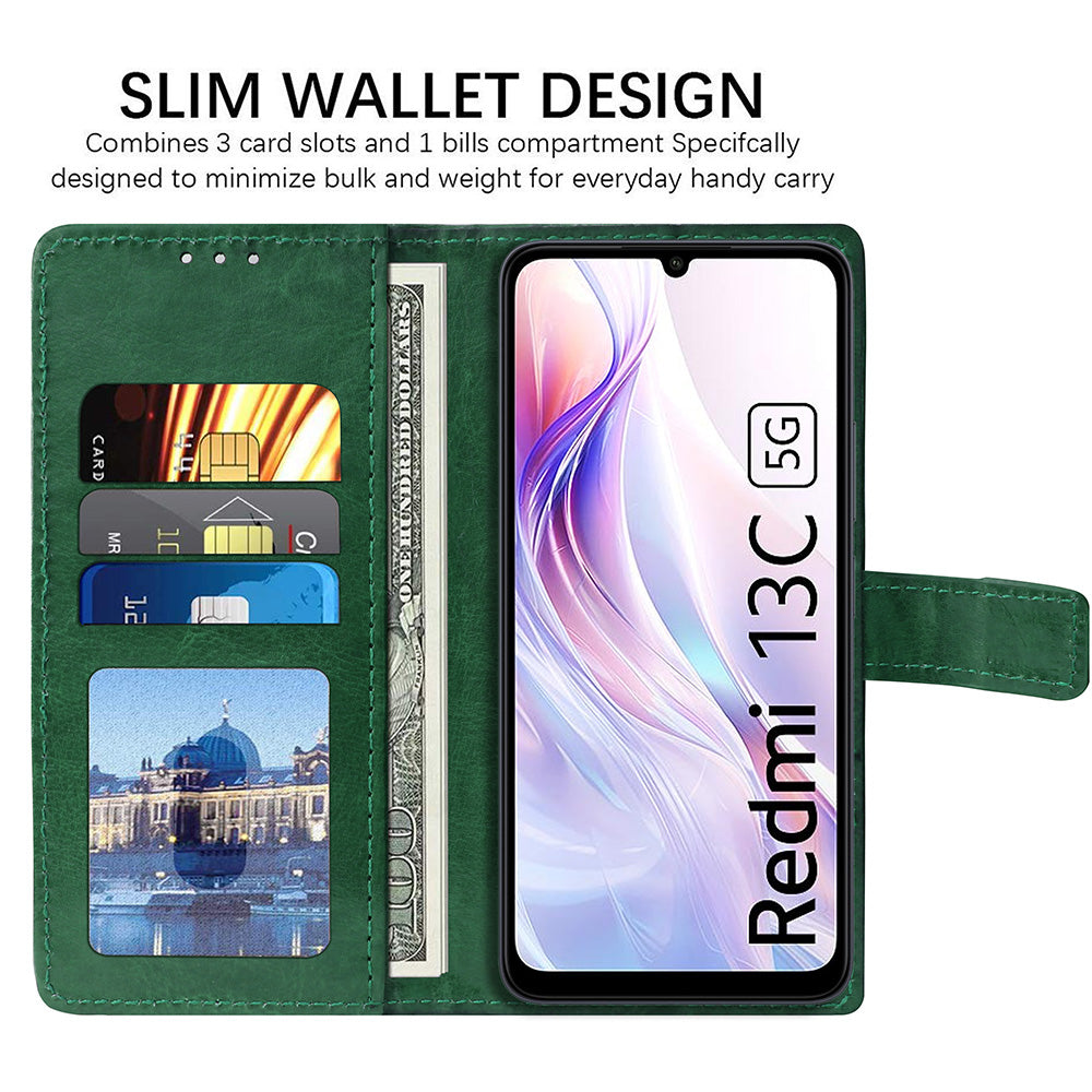 Premium Wallet Flip Cover for Mi Redmi 13C 5G