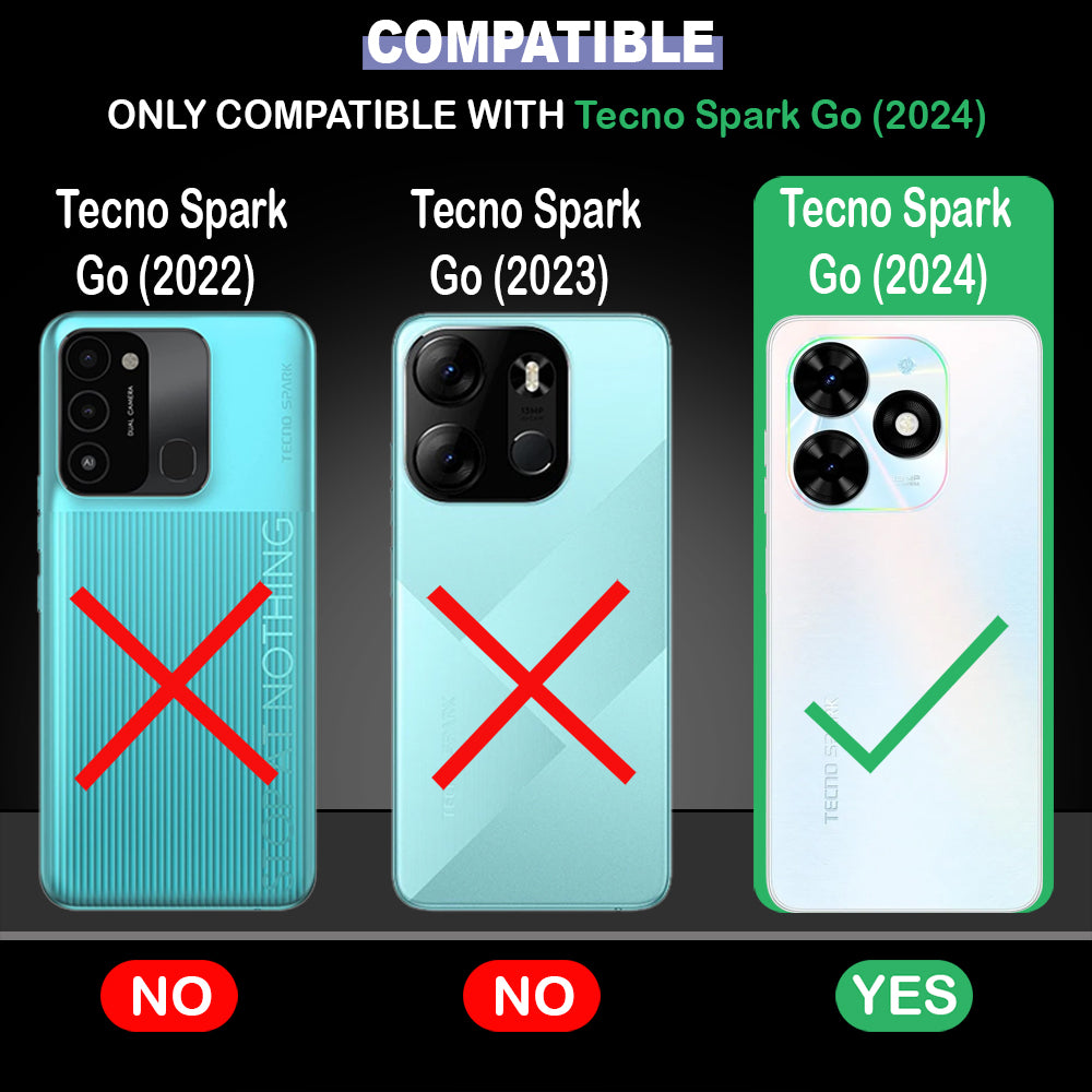 Premium Wallet Flip Cover for Tecno Spark Go (2024)