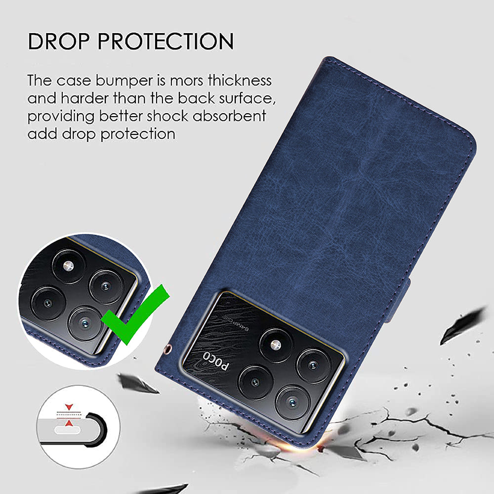 Premium Wallet Flip Cover for Poco X6 Pro 5G / Mi Redmi K70E 5G