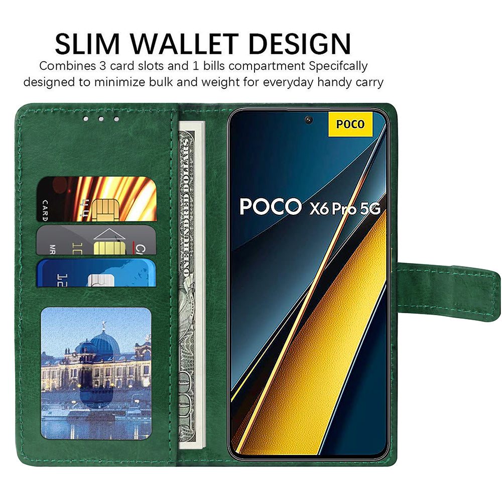 Premium Wallet Flip Cover for Poco X6 Pro 5G / Mi Redmi K70E 5G