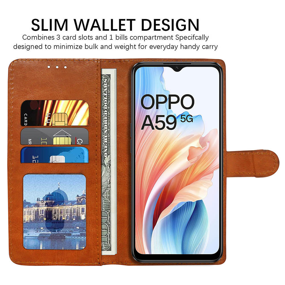 Premium Wallet Flip Cover for Oppo A59 5G