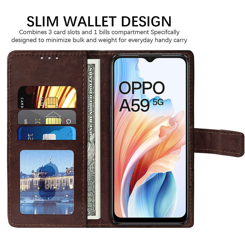 Premium Wallet Flip Cover for Oppo A59 5G