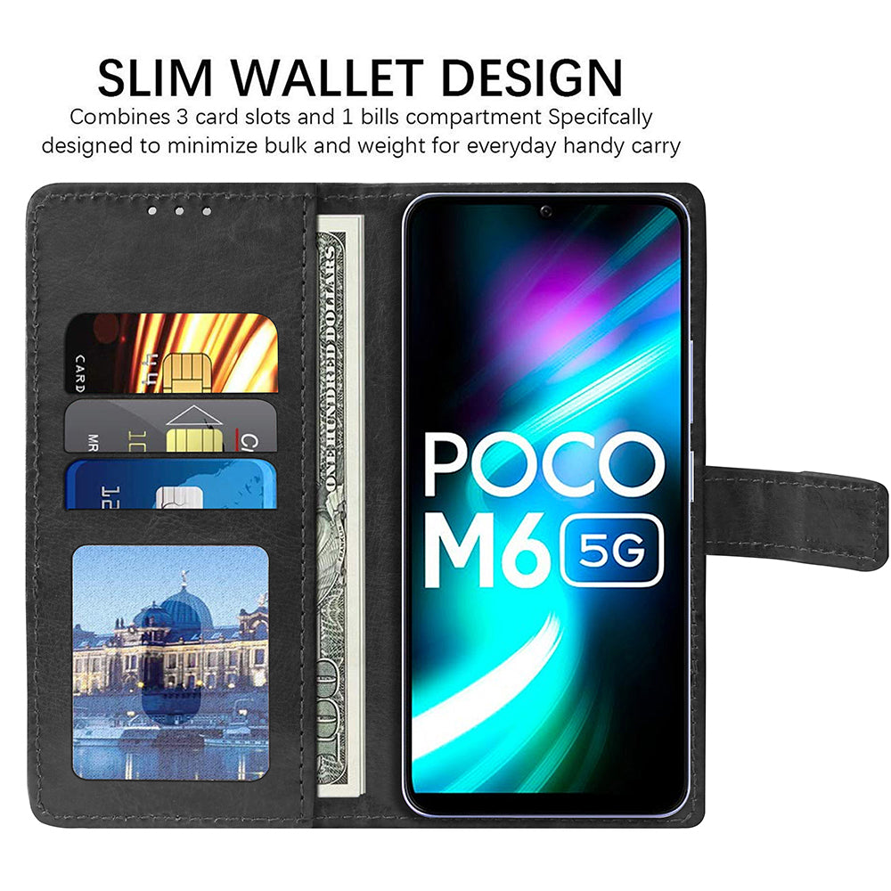 Premium Wallet Flip Cover for Poco M6 5G