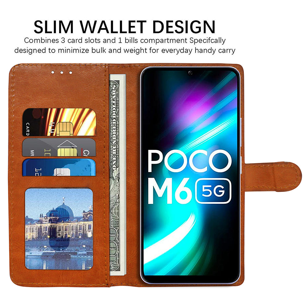 Premium Wallet Flip Cover for Poco M6 5G