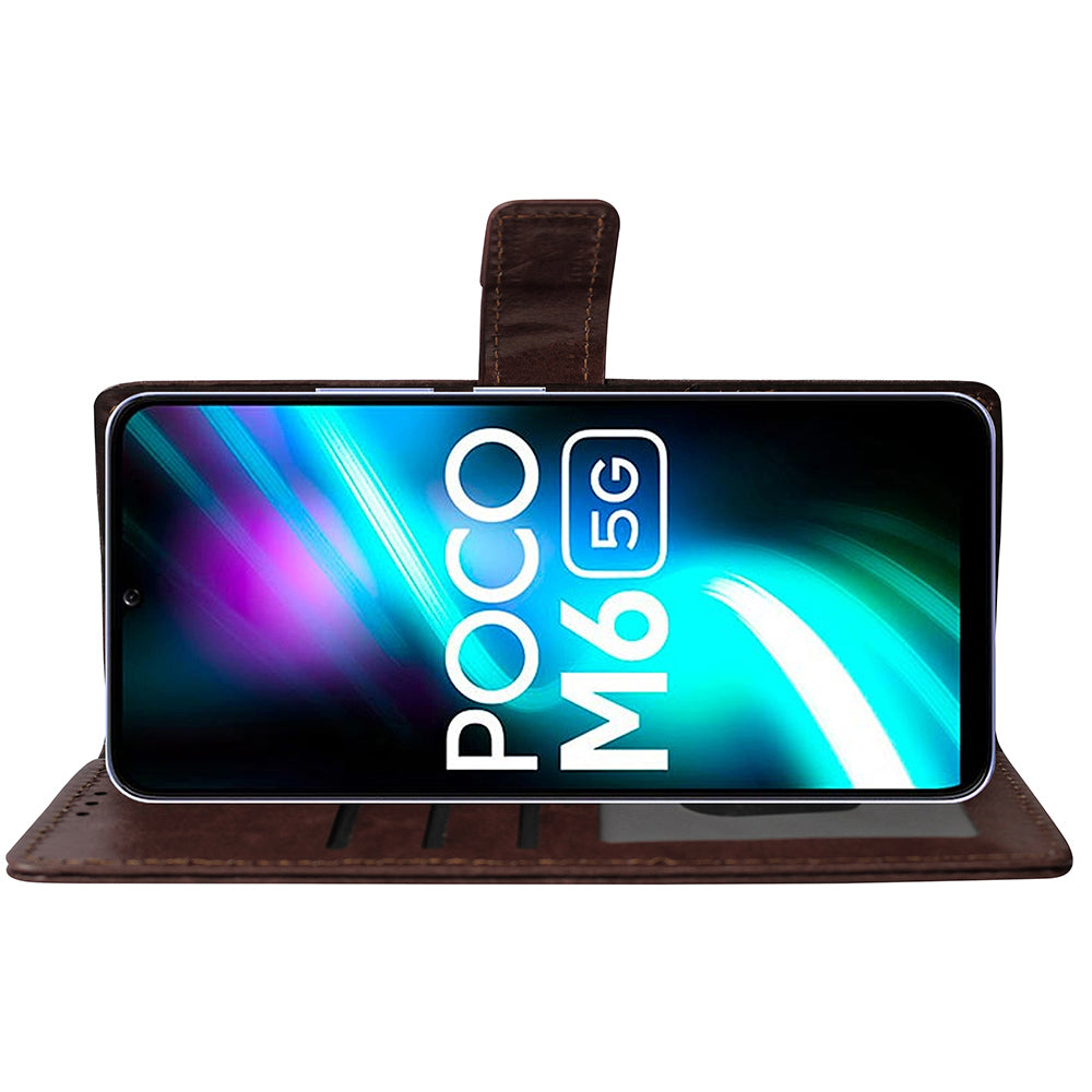 Premium Wallet Flip Cover for Poco M6 5G