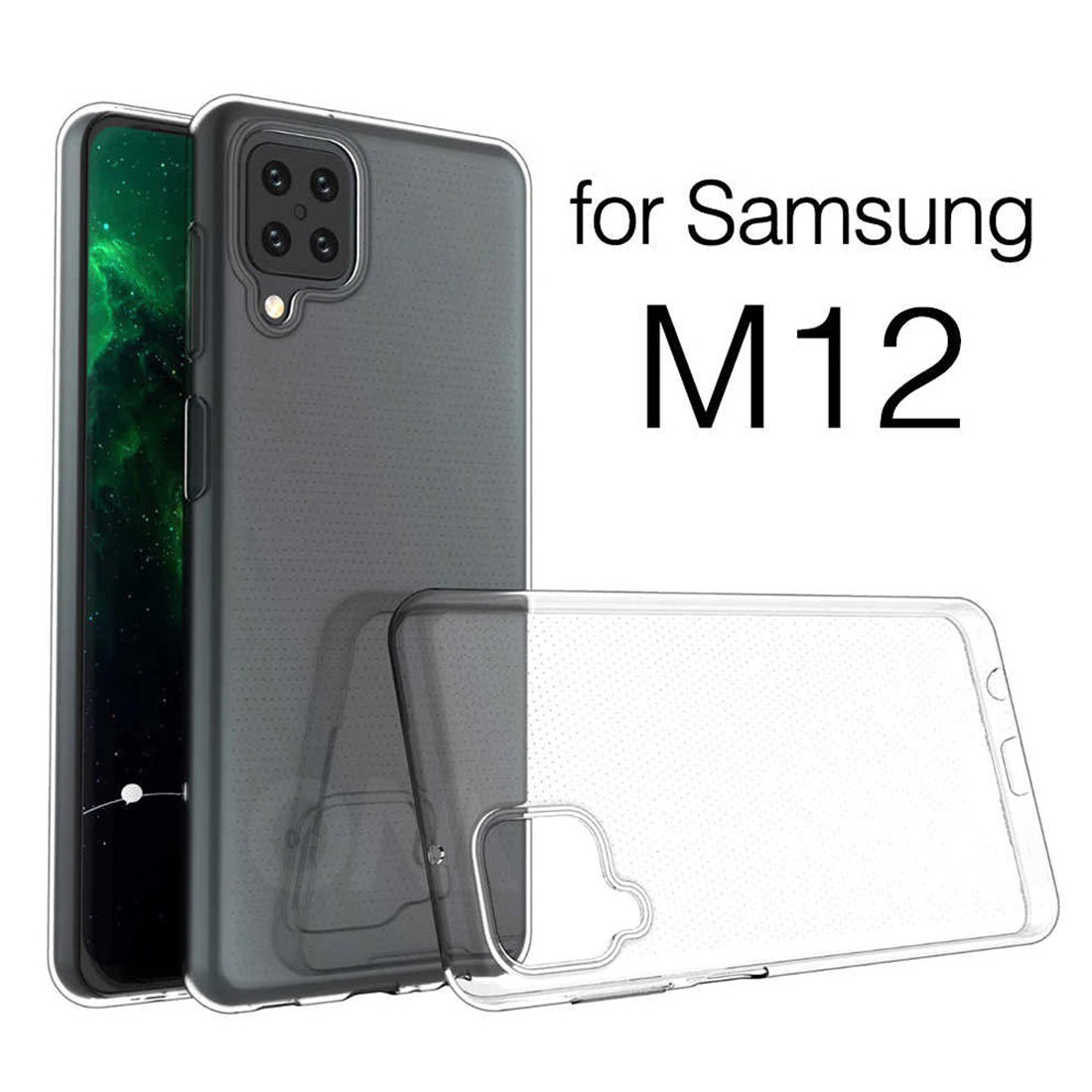 Galaxy A12 Samsung F12 Back Cover Transparent Casotec Soft TPU