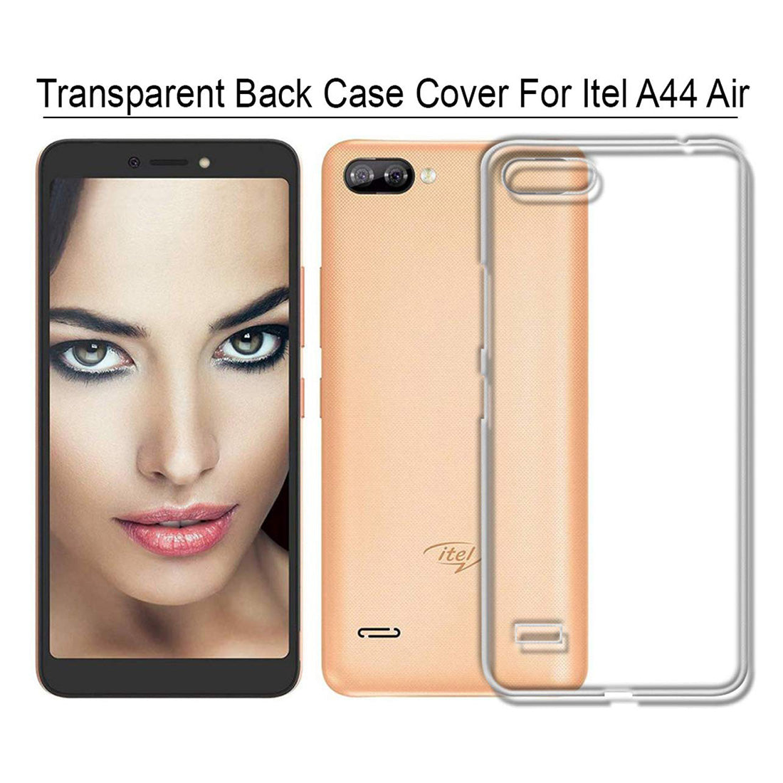 Casotec Soft TPU Back Case Cover for Itel A44 Air Clear