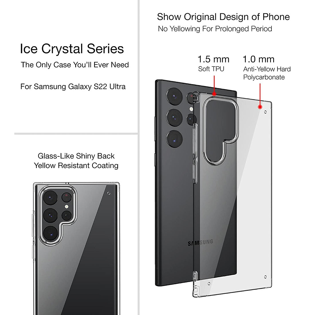 Clear Case for Samsung Galaxy S22 Ultra 5G