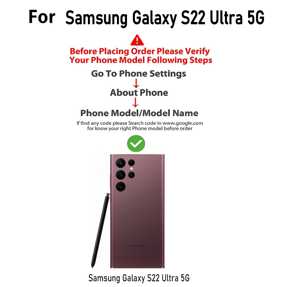 Clear Case for Samsung Galaxy S22 Ultra 5G