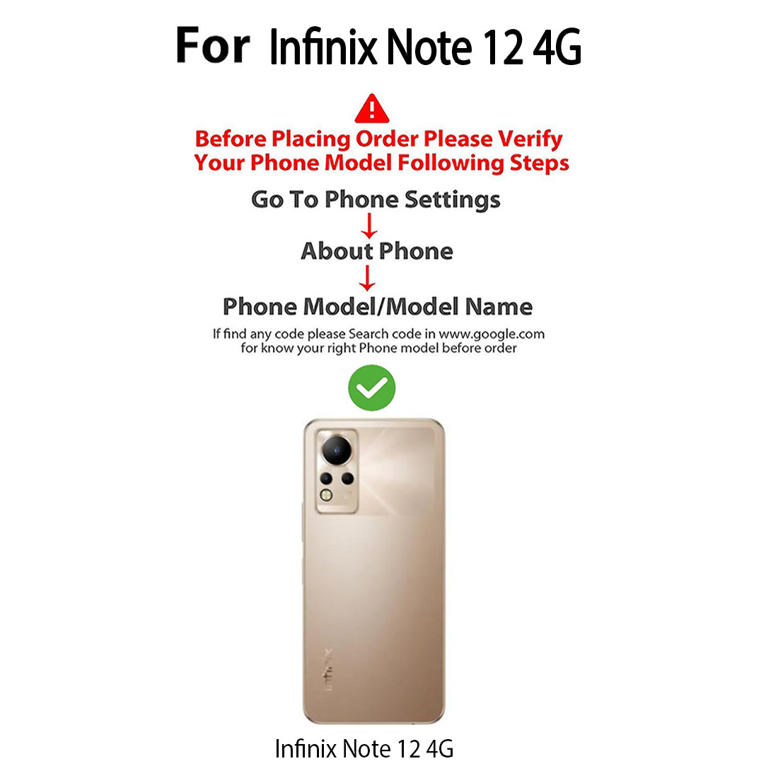 Clear Case for Infinix Note 12 4G