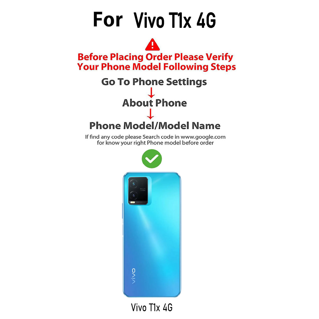 Clear Case for Vivo T1x 4G