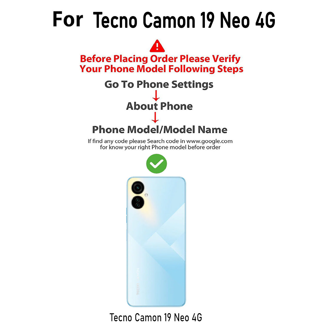 Clear Case for Tecno Camon 19 Neo 4G