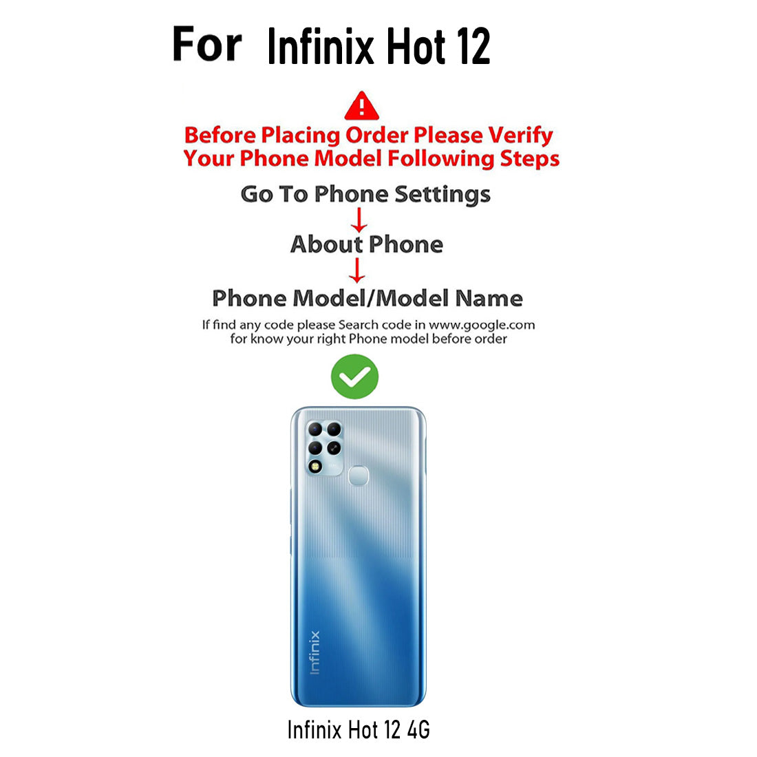 Clear Case for Infinix hot 12 4G