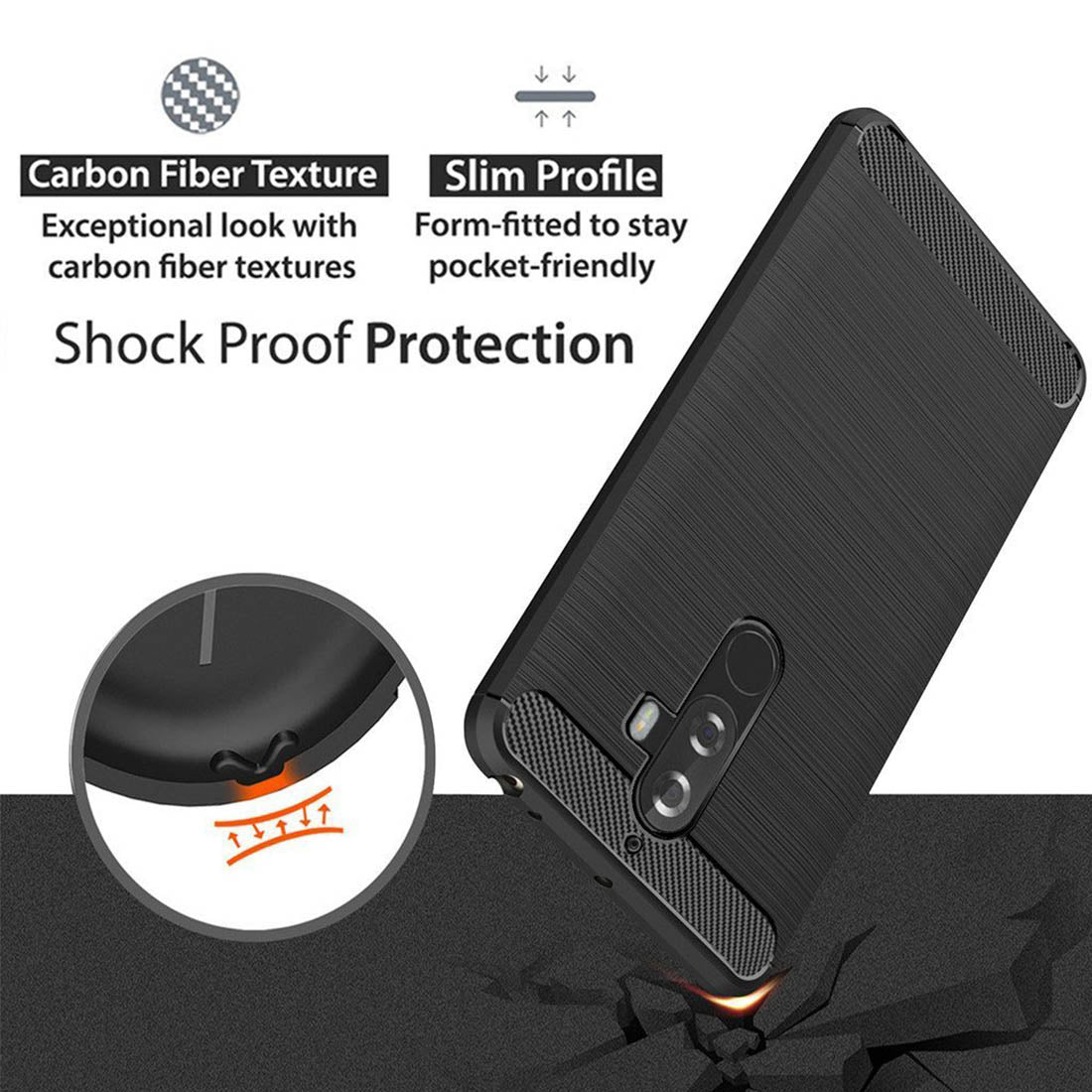 Carbon Fiber Case for Lenovo K8 Plus