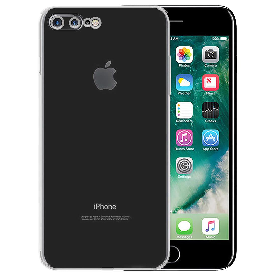 Anti Dust Plug Back Case Cover for Apple iPhone 8 Plus