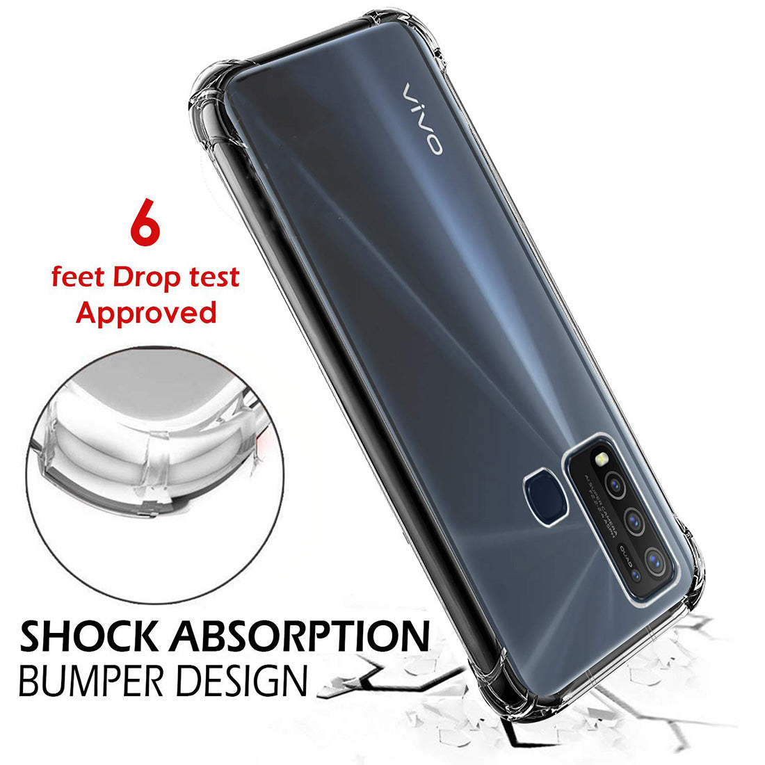 Hybrid Clear Case for Vivo Y30 4G / Y50 4G