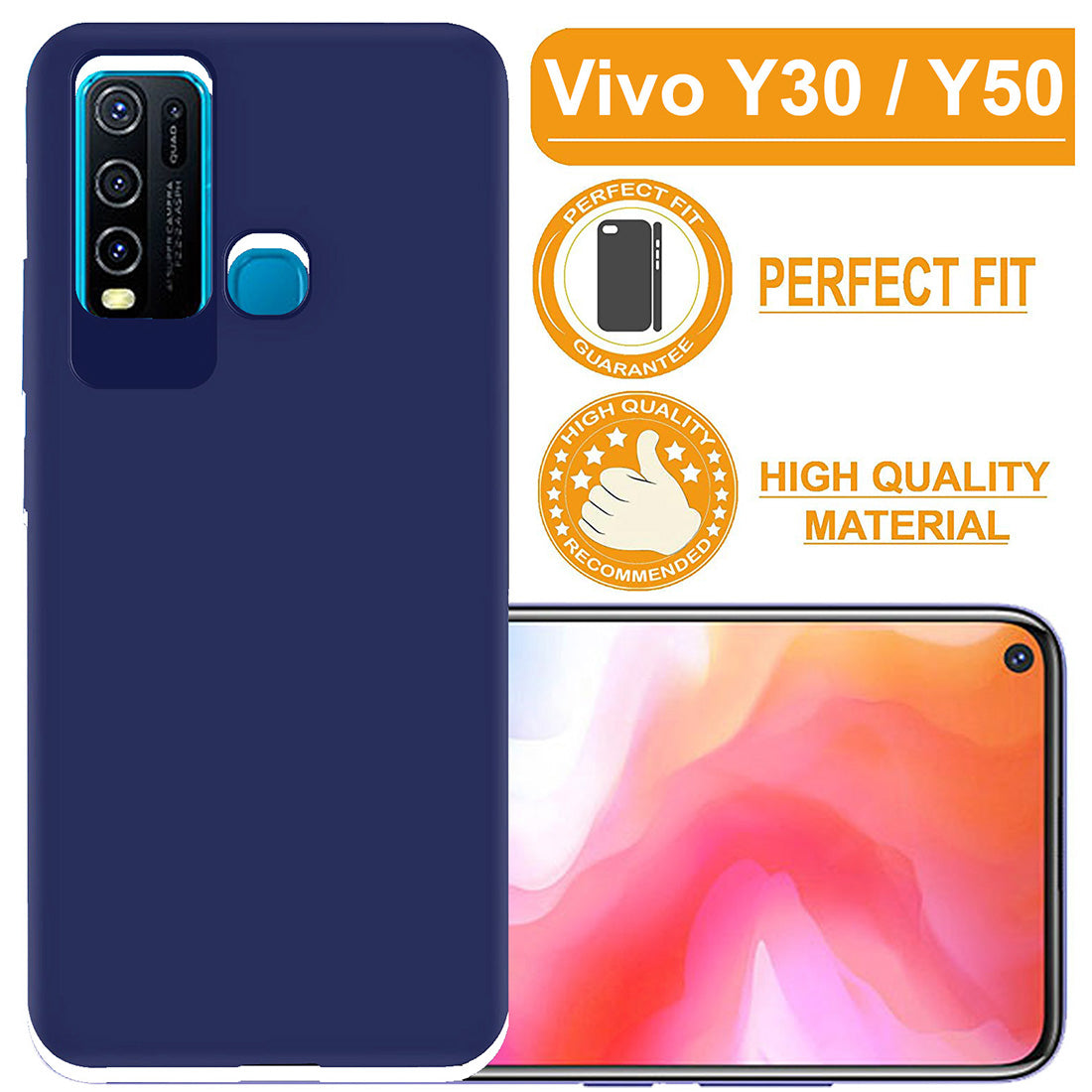 Matte Finish TPU Back Cover for Vivo Y30 4G / Y50 4G
