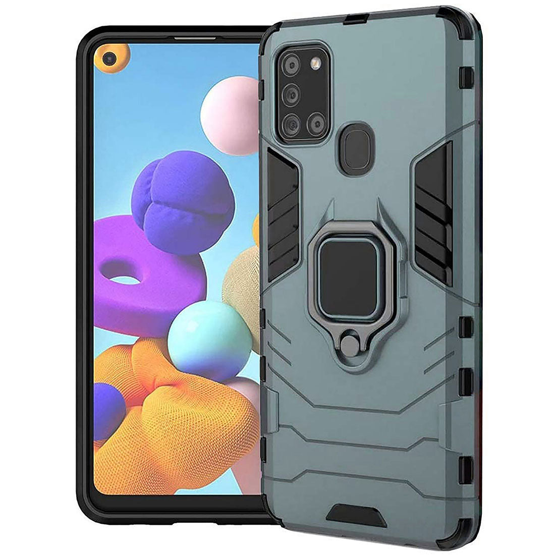 Hybrid Rugged Armor Kickstand Case for Samsung Galaxy A21s