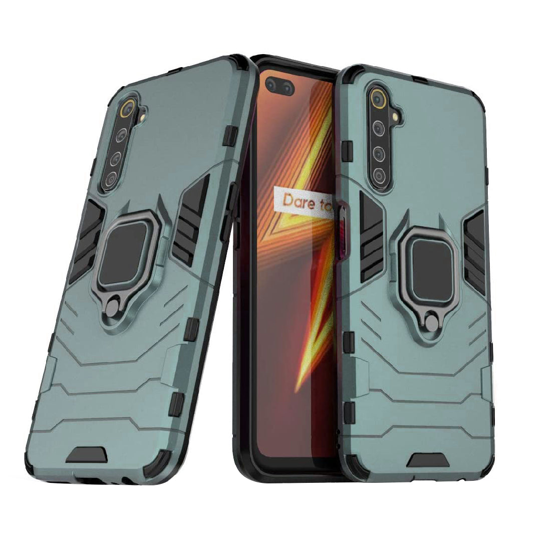 Hybrid Rugged Armor Kickstand Case for Realme 6 Pro