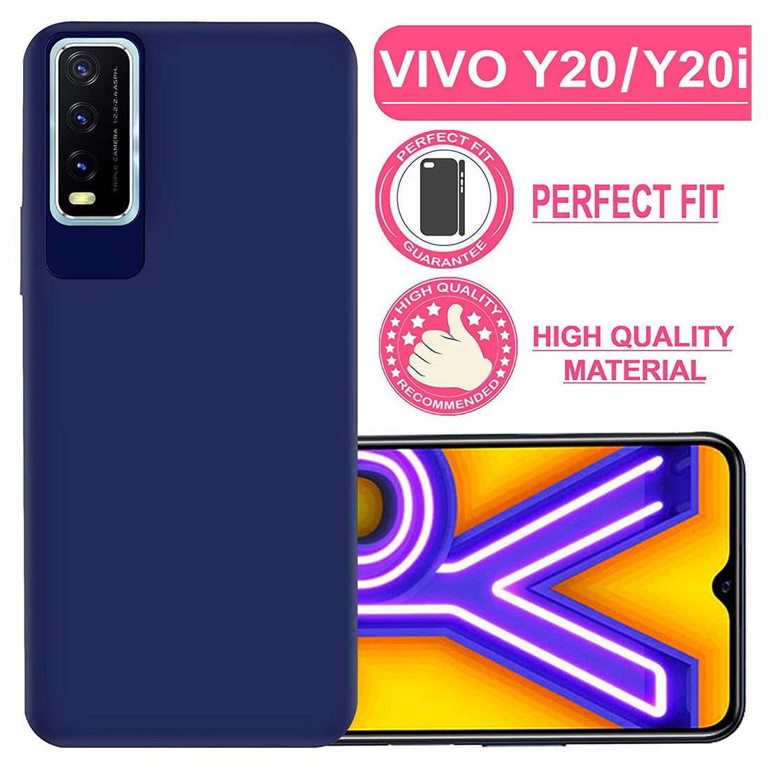 Matte Finish TPU Back Cover for Vivo Y12s / Y20 / Y20i