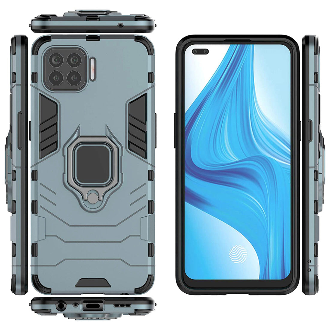 Hybrid Rugged Armor Kickstand Case for Oppo F17 Pro 4G / Oppo A93 4G