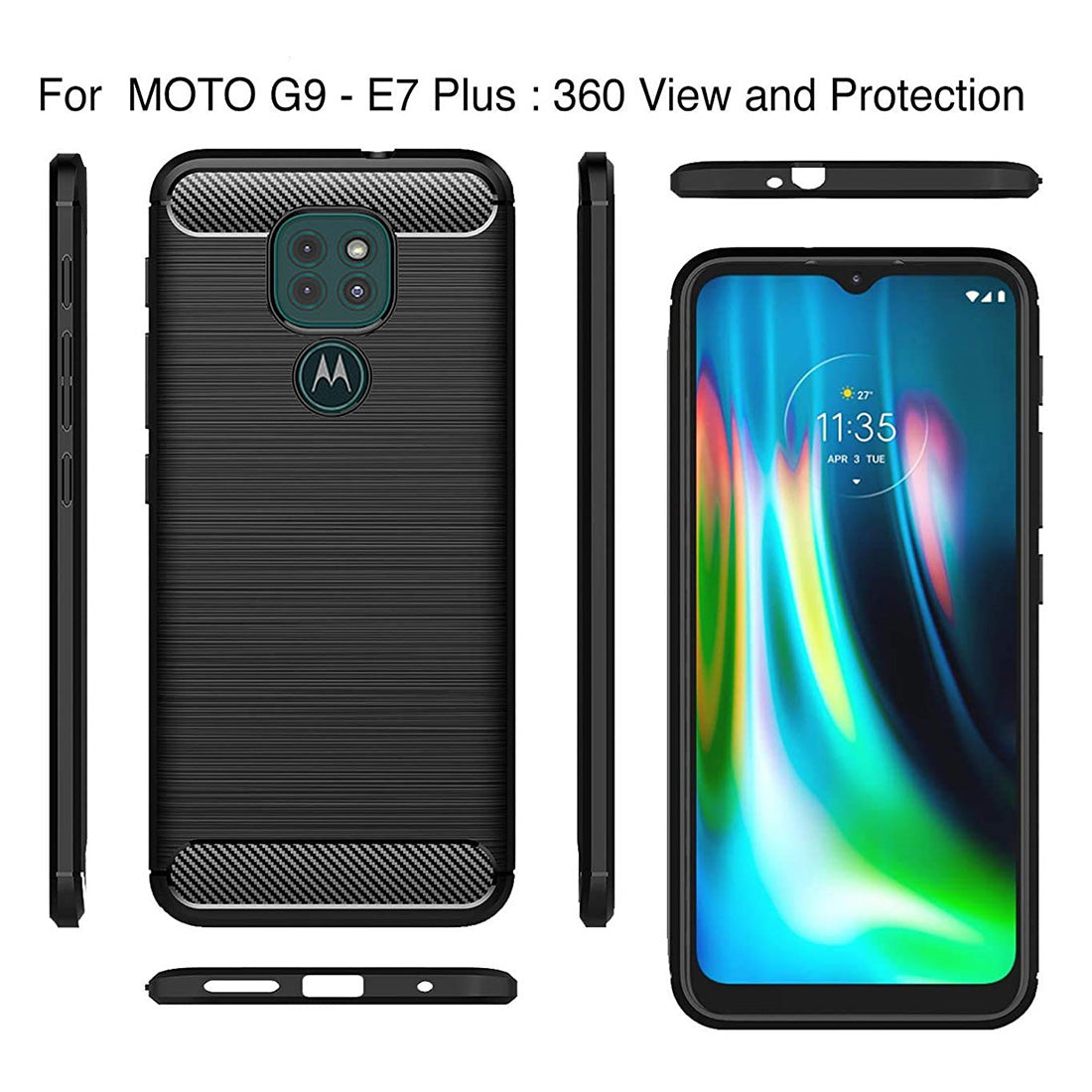 Carbon Fiber Case for Motorola Moto G9 / Moto E7 Plus