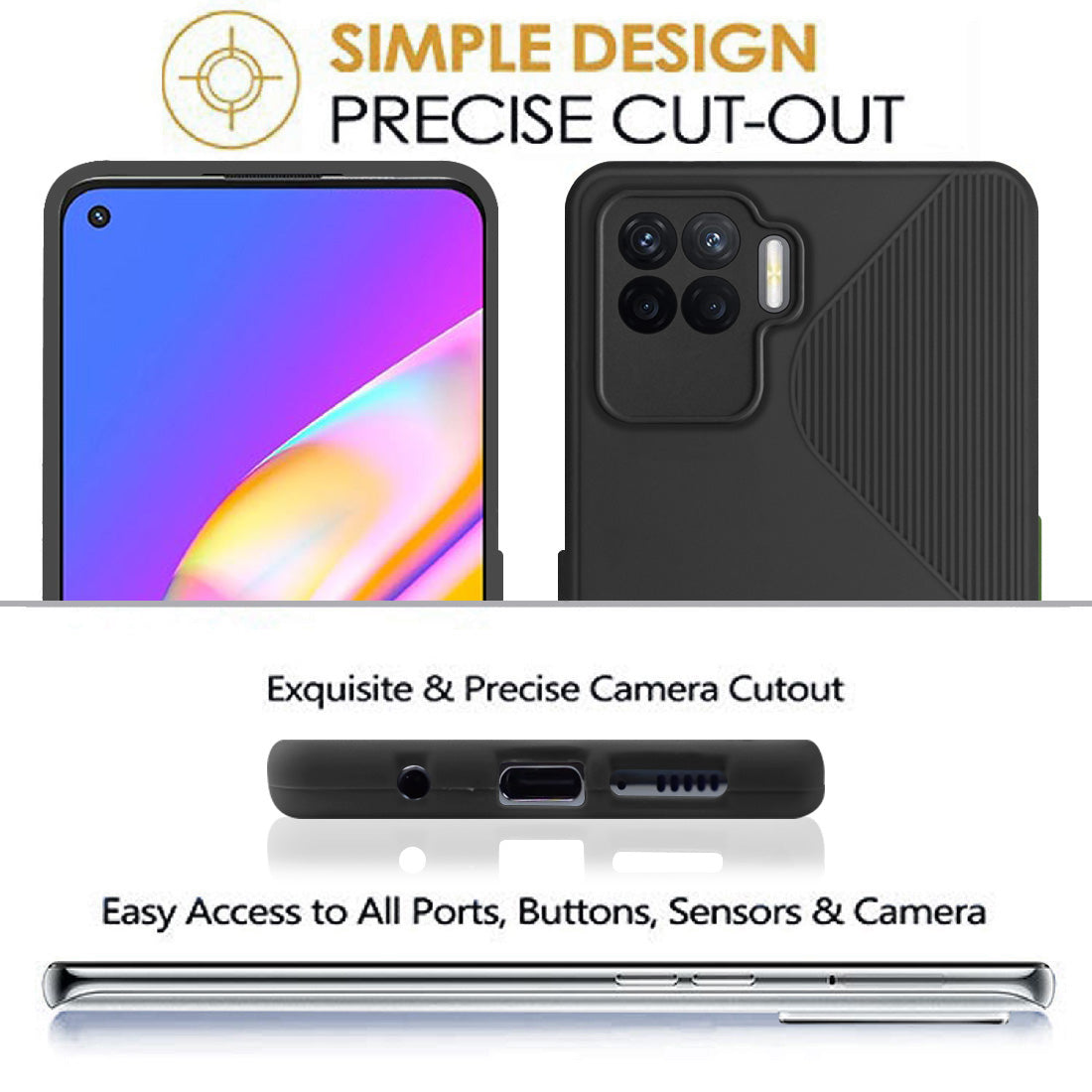 S-Style Matte TPU Back Cover for Oppo F19 Pro